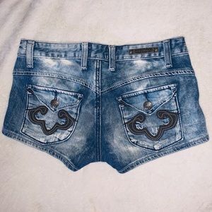 👑 SEXY FANCY REROCK BOOTY SHORTS ACID WASH — 2